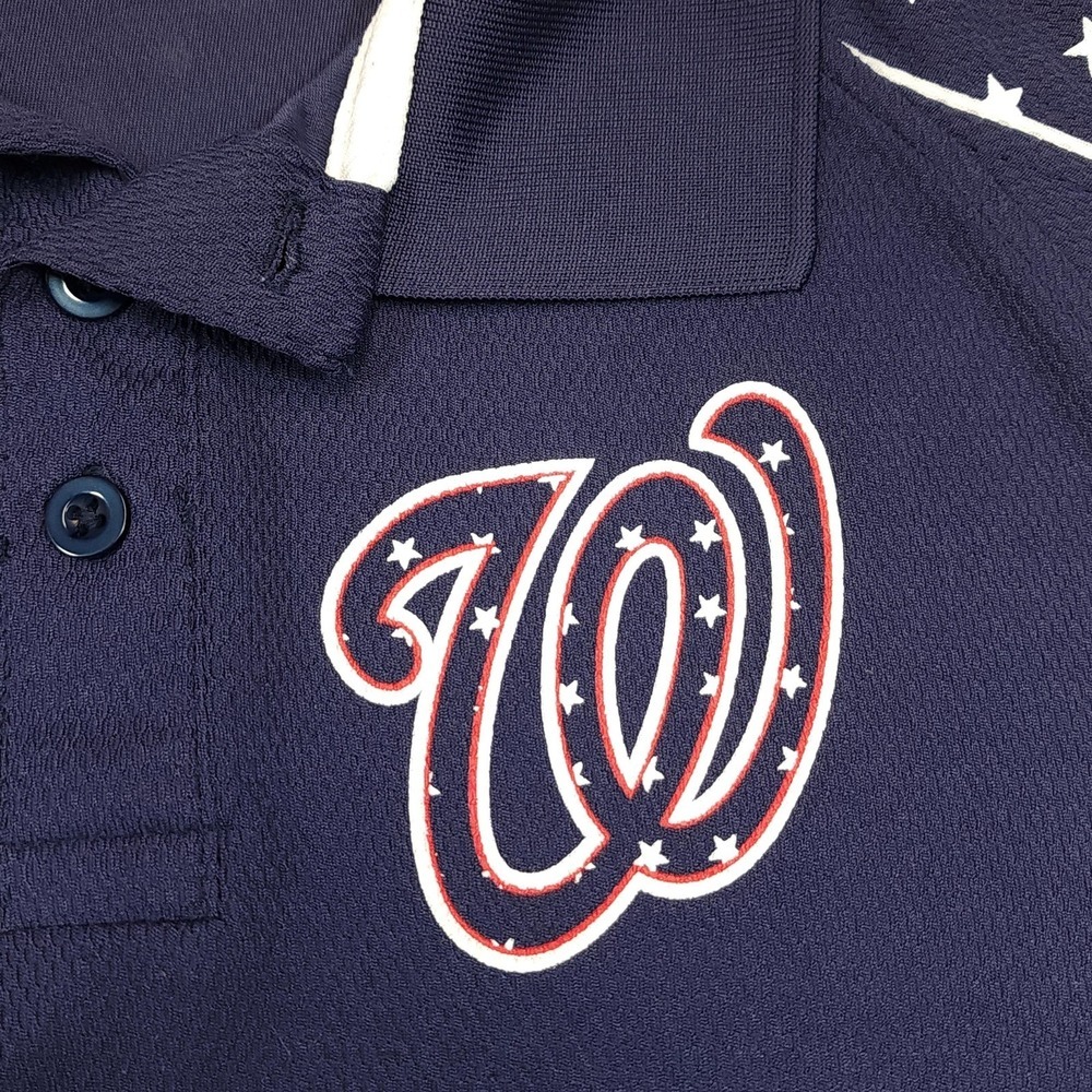 Washington Nationals Shirt Mens XL Blue MLB Baseball Polo Stars True Fan USA - Picture 2 of 13